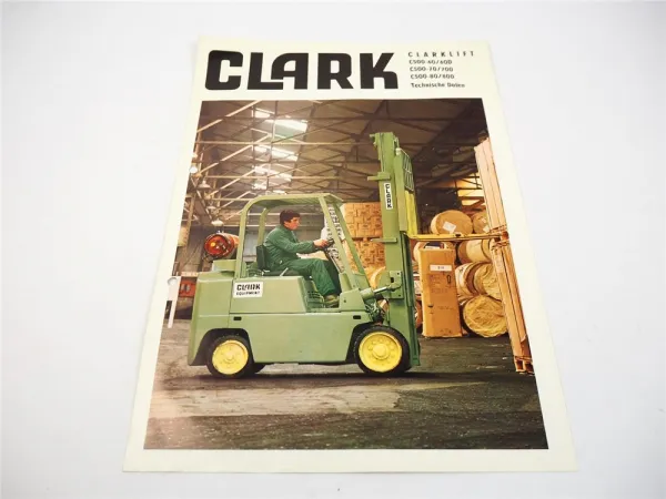 Prospekt Clark C500 - 60 70 80 + D Gabelstapler Clarklift Technische Daten