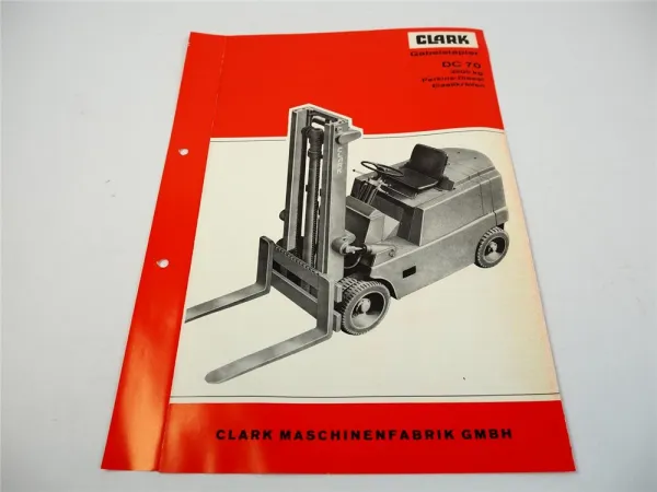 Prospekt Clark DC 70 Gabelstapler Perkins Diesel Technische Daten