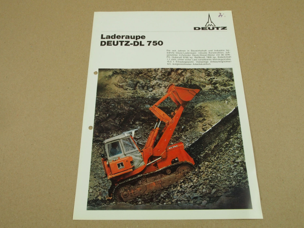 Prospekt Deutz DL750 KHD Laderaupe 1970