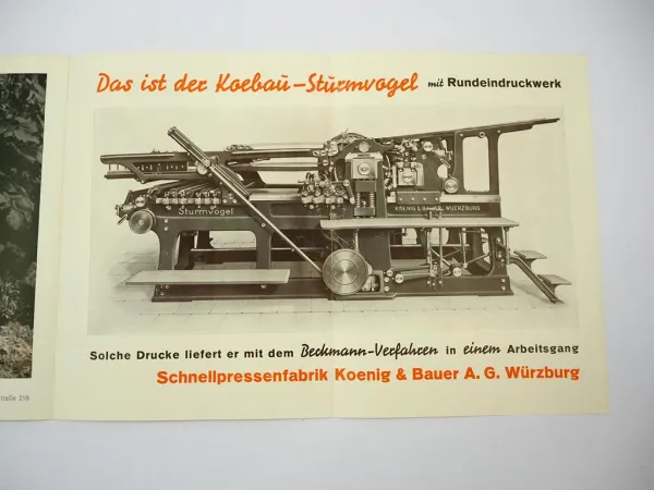 Prospekt Druckmaschine Sturmvogel Koenig & Bauer AG Würzburg