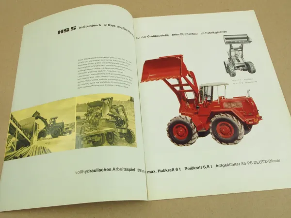 Prospekt Eberhardt HS5 F1 Frontlader und HS5 71S Schwenklader 1963
