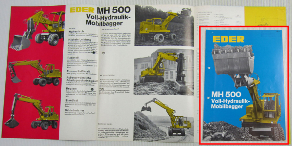 Prospekt Eder MH500 Voll-Hydraulik-Mobilbagger ca 1967