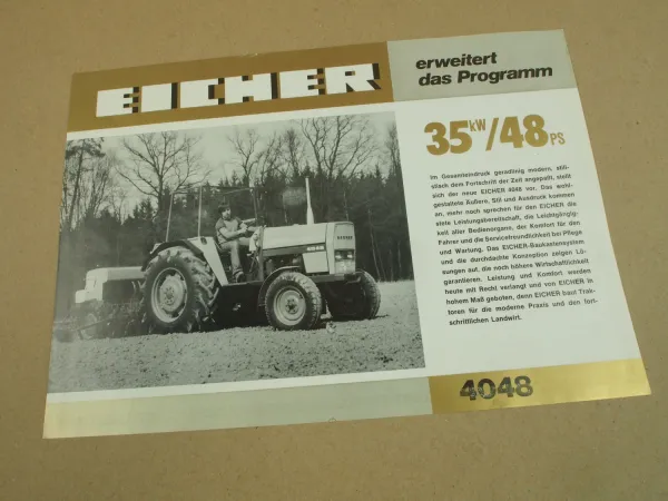 Prospekt Eicher 4048 Schlepper mit 48 PS