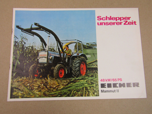 Prospekt Eicher Mammut II 65 PS Schlepper Typ 3453 von ca 1983