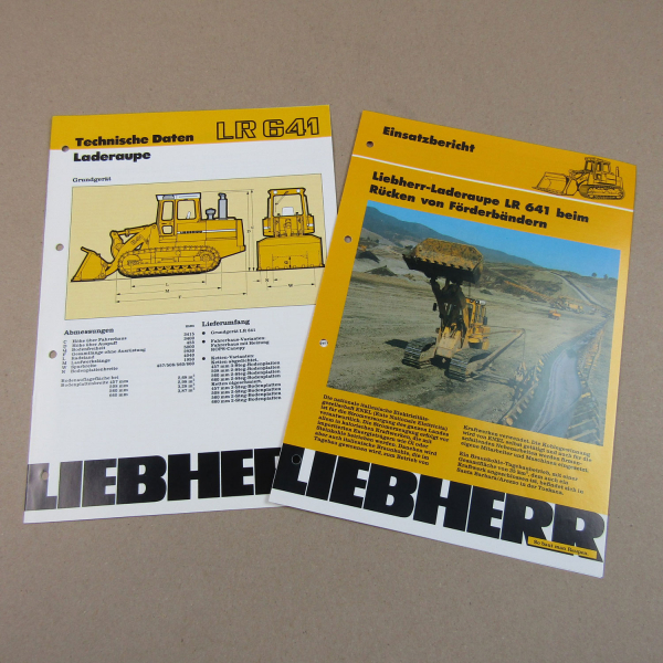 Prospekt Einsatzbericht Liebherr LR 641 Laderaupe ENEL Italien 1987/89