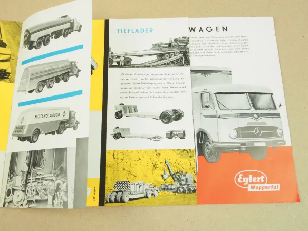 Prospekt Eylert Fahrzeuge Aufbauten für LKW Sattelanhänger Kippanhänger ca 1960