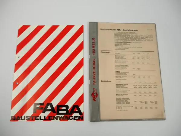 Prospekt Faba Bauwagen Baustellenwagen Melle + Preisliste 1971 in Mappe