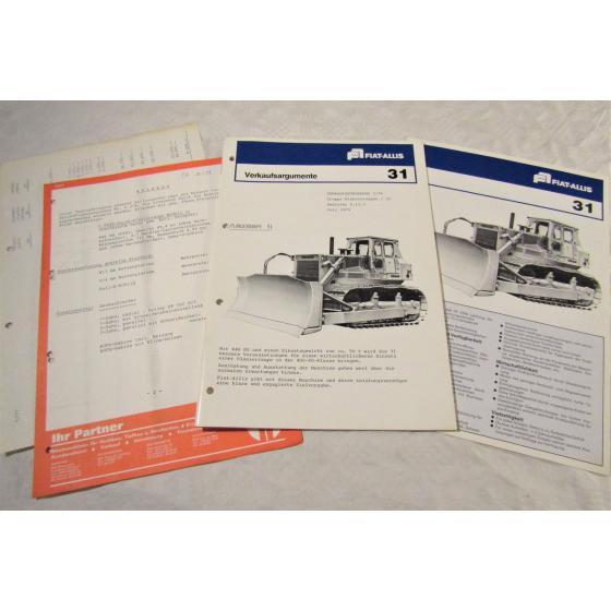 Prospekt Fiat-Allis Fiatallis 31 Raupe Verkaufsargumente Angebot Preisliste 1979