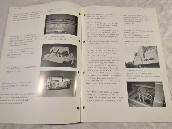 Prospekt Fiat-Allis Fiatallis 31 Raupe Verkaufsargumente Angebot Preisliste 1979
