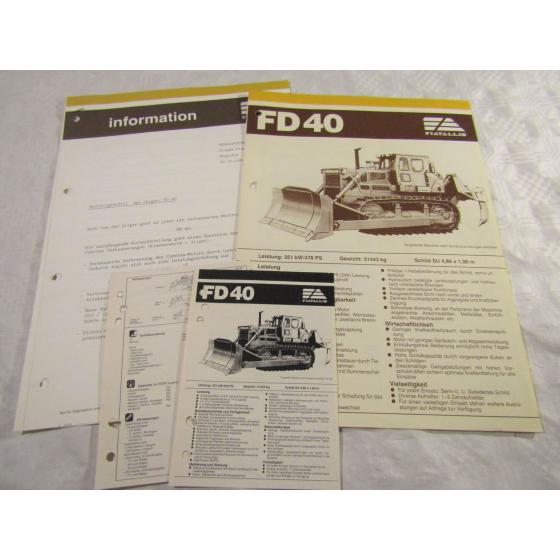 Prospekt Fiat-Allis Fiatallis FD 40 Raupe Dozer 478 PS 1983 Info + Datenblätter