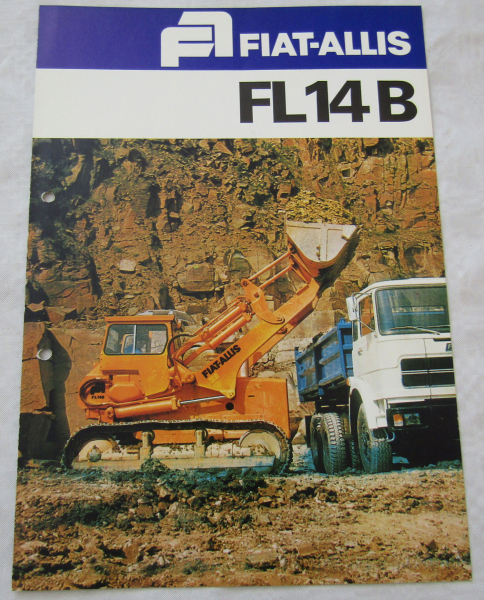 Prospekt Fiat-Allis FL14B Laderaupe mit technischen Angaben wohl 70/80er Jahre