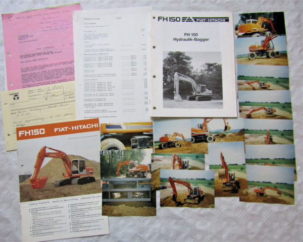Prospekt Fiat-Hitachi FH150 Daten Preise Informationen Merkmale Fotos 80er Jahre