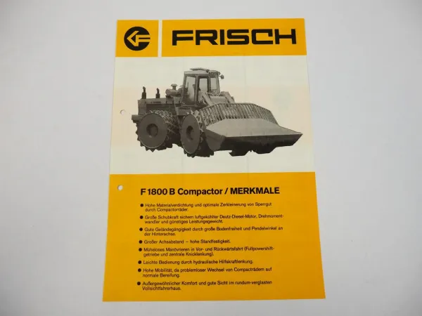 Prospekt Frisch F1800B Compactor Radlader 1974