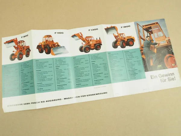 Prospekt Frisch Lader Motorgrader F 65 75 115 125 185 800 1100 1300 1800 1967