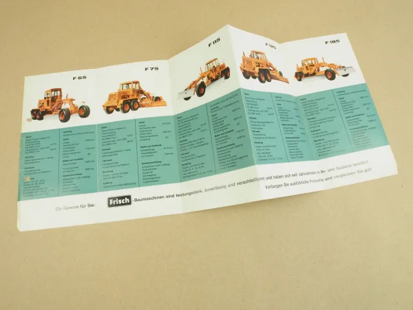 Prospekt Frisch Lader Motorgrader F 65 75 115 125 185 800 1100 1300 1800 1967