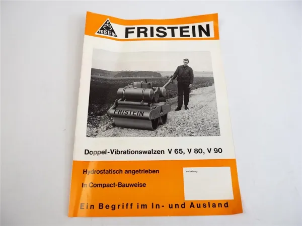 Prospekt FRISTEIN V65 V80 V90 Doppelvibrationswalze wohl 1960er Jahre