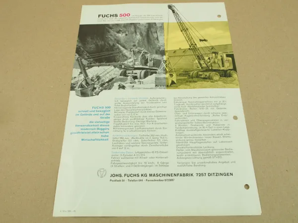 Prospekt Fuchs 500 Universal Autobagger von 1964