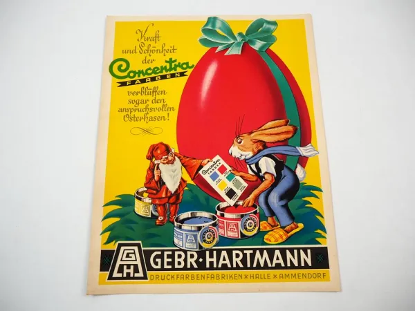 Prospekt Gebr. Hartmann Halle Ammendorf Concentra Druckfarbe Ostern Weihnachten