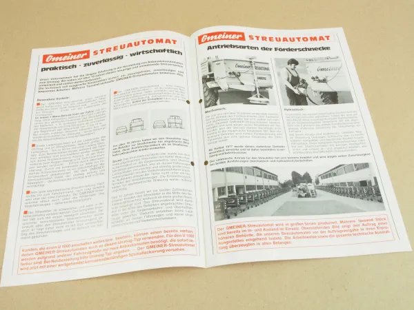 Prospekt Gmeiner Streuautomat für Unimog von ca 1978