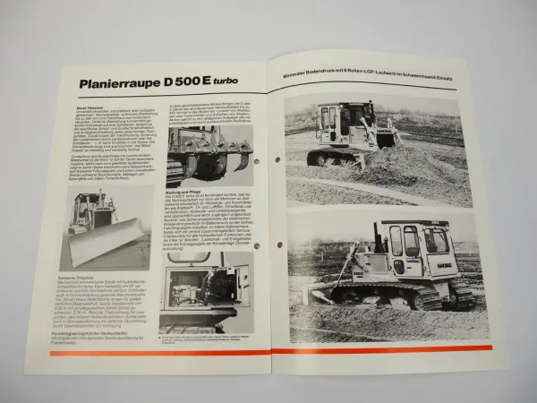 Prospekt Hanomag D500E turbo Planierraupe 1986