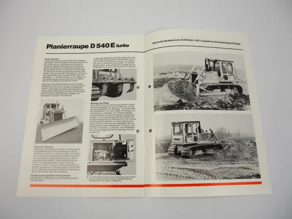 Prospekt Hanomag D540E turbo Planierraupe 1986