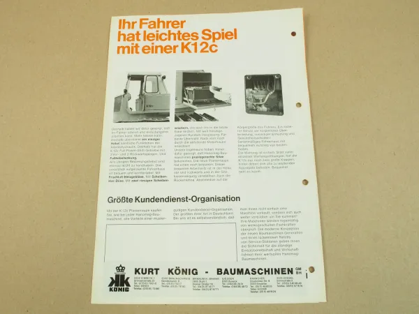 Prospekt Hanomag K12c Planierraupe 125 PS die Kraft, die schafft ca 1971