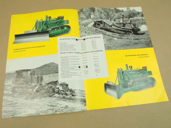 Prospekt Hanomag K60E Angledozer Bulldozer Raupe Kettenschlepper 60 PS