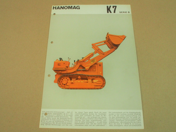 Prospekt Hanomag K7 LF Serie B Planierraupe 1964