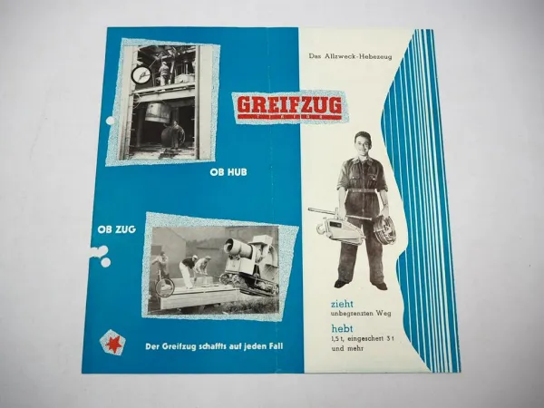 Prospekt Hebezeug Greifzug Secalt S. A. Luxembourg 1950er Jahre