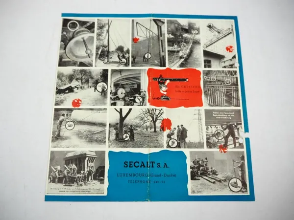 Prospekt Hebezeug Greifzug Secalt S. A. Luxembourg 1950er Jahre