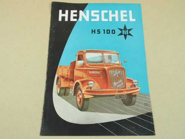 Prospekt Henschel & Sohn Kassel HS100 Lastwagen von 1957