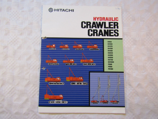Prospekt Hitachi Crawler Cranes KH 55 100 125 180230 300 500 700 1000 PD 80 90 1