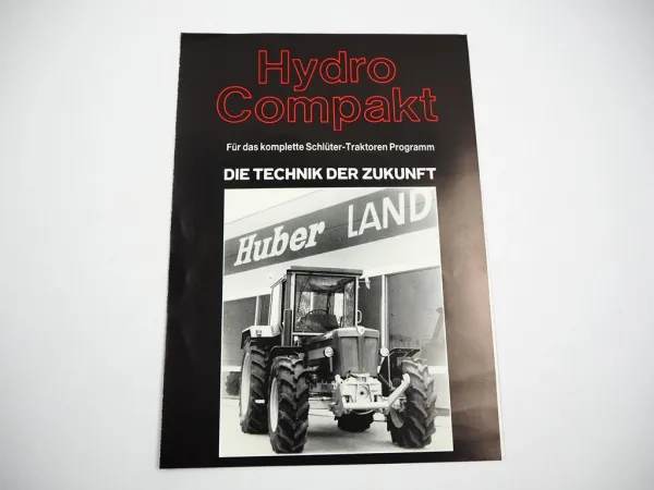 Prospekt Huber Hydro Compakt Fronthydraulik Frontzapfwelle für Schlüter Traktor