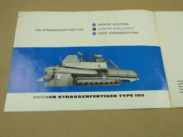 Prospekt Huther Type 100 Straßenfertiger 1960er Jahre
