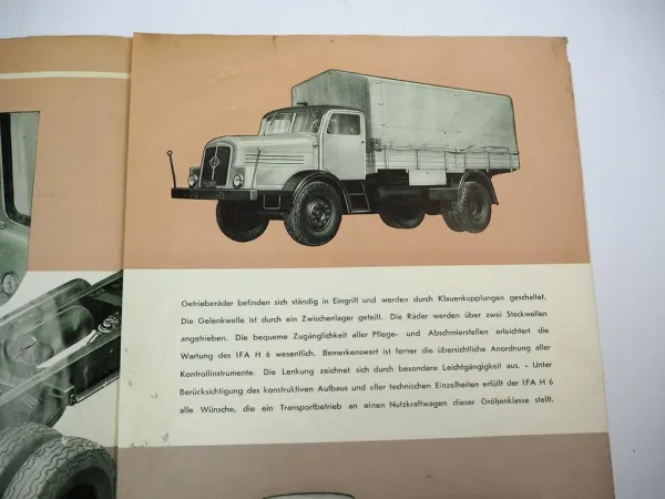Prospekt IFA Horch H6 LKW mit 120 PS 6-Zylinder Dieselmotor 1950er Jahre DDR