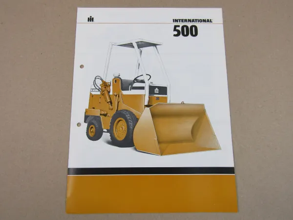 Prospekt IHC International 500 PAYloader mit BD-154H Motor