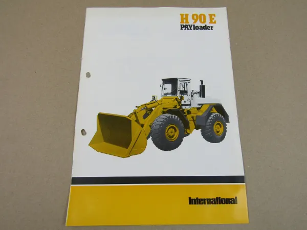 Prospekt IHC International Harvester H-90E PayLoader aus den 70er Jahren