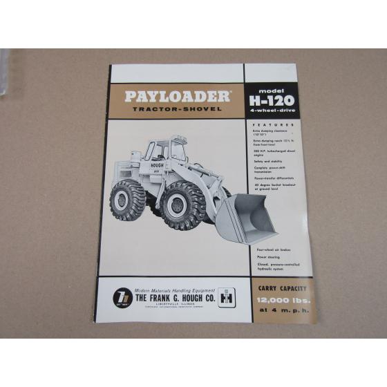 Prospekt IHC Payloader tractor shovel H-120 4-wheel-drive 5/1959