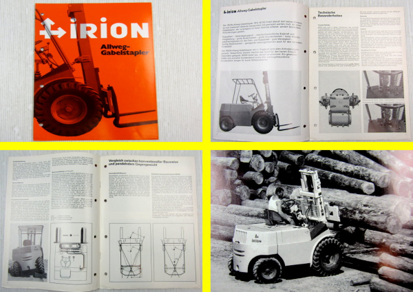 Prospekt Irion Allweg-Gabelstapler DFG40SG originale Ausgabe 04/1976