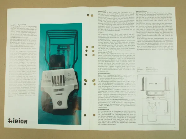 Prospekt Irion DFG15S DFG20Se Gabelstapler 1977