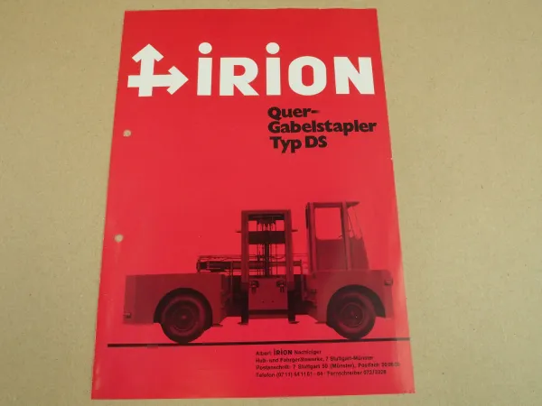 Prospekt Irion DS Quergabelstapler DFQ 45/19/00 DS von 1970