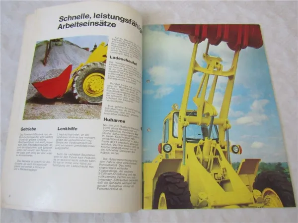 Prospekt JCB 2BS 3S 3CS 700 3000 907 1750 702 704 900 1000 Radlader von 1971
