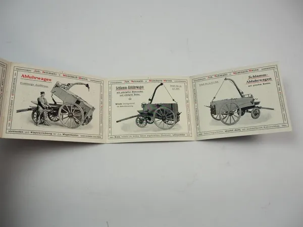 Prospekt Joh. Schmahl Mombach Mainz ca 1910 Kanal Strassen Reinigung Kranwagen