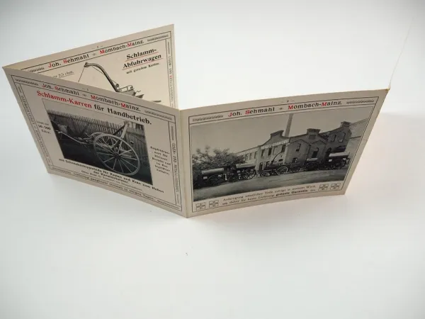 Prospekt Joh. Schmahl Mombach Mainz ca 1910 Kanal Strassen Reinigung Kranwagen