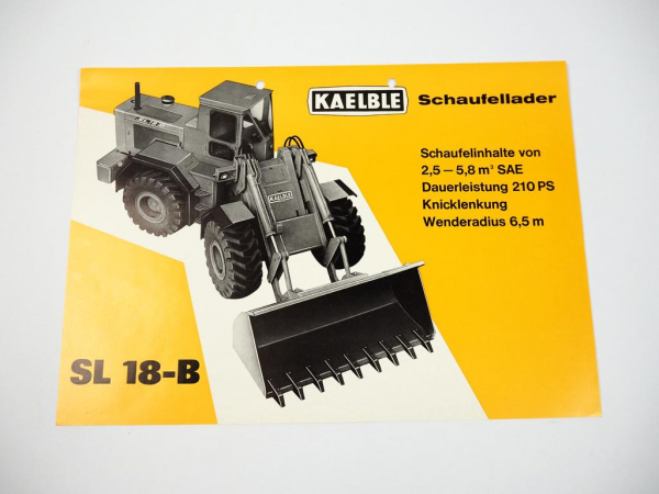 Prospekt Kaelble SL18-B Schaufellader mit Knicklenkung 210PS 1969