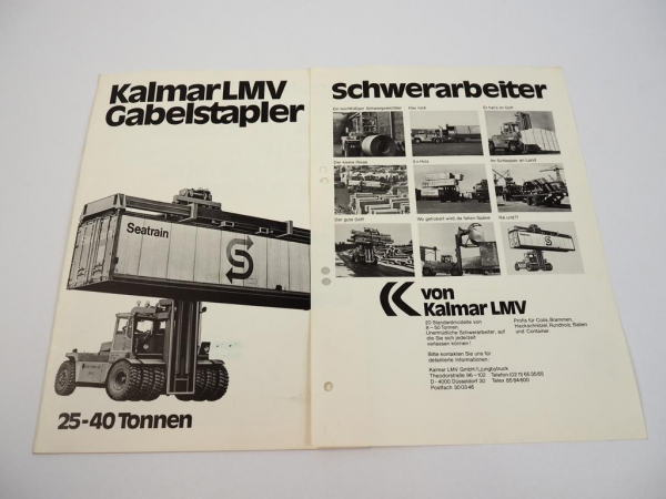 Prospekt Kalmar LMV 25 - 40 Tonnen Gabelstapler Technischen Daten