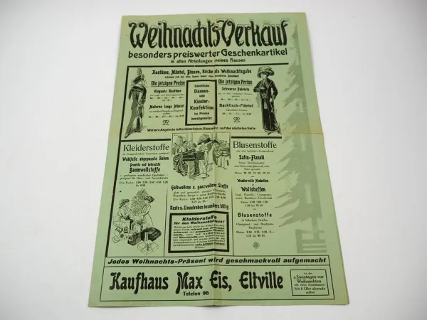 Prospekt Kaufhaus Max Eis Eltville Rheingau Hessen ca. 1900 - 1910 Mode