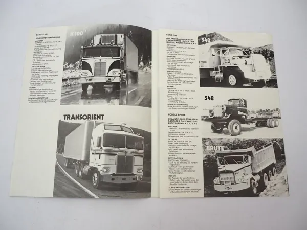 Prospekt Kenworth K100 W900 C500 548 Brute 953 993 Truck LKW Kipper