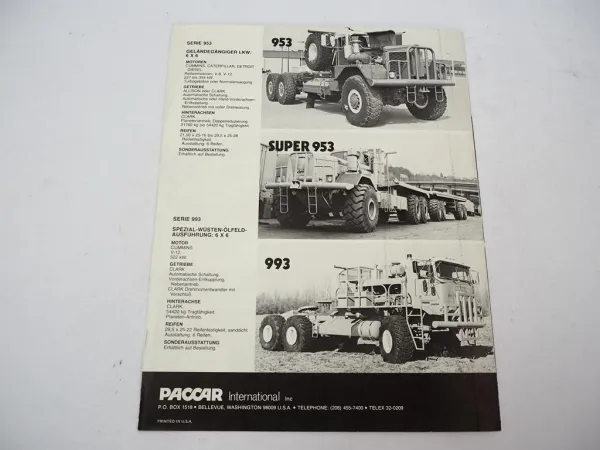 Prospekt Kenworth K100 W900 C500 548 Brute 953 993 Truck LKW Kipper