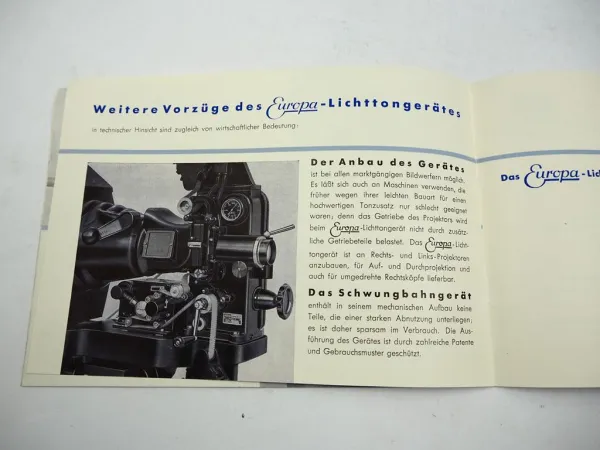 Prospekt Klangfilm Europa Lichttongerät Film Kino Theater Apparat 1930er Jahre
